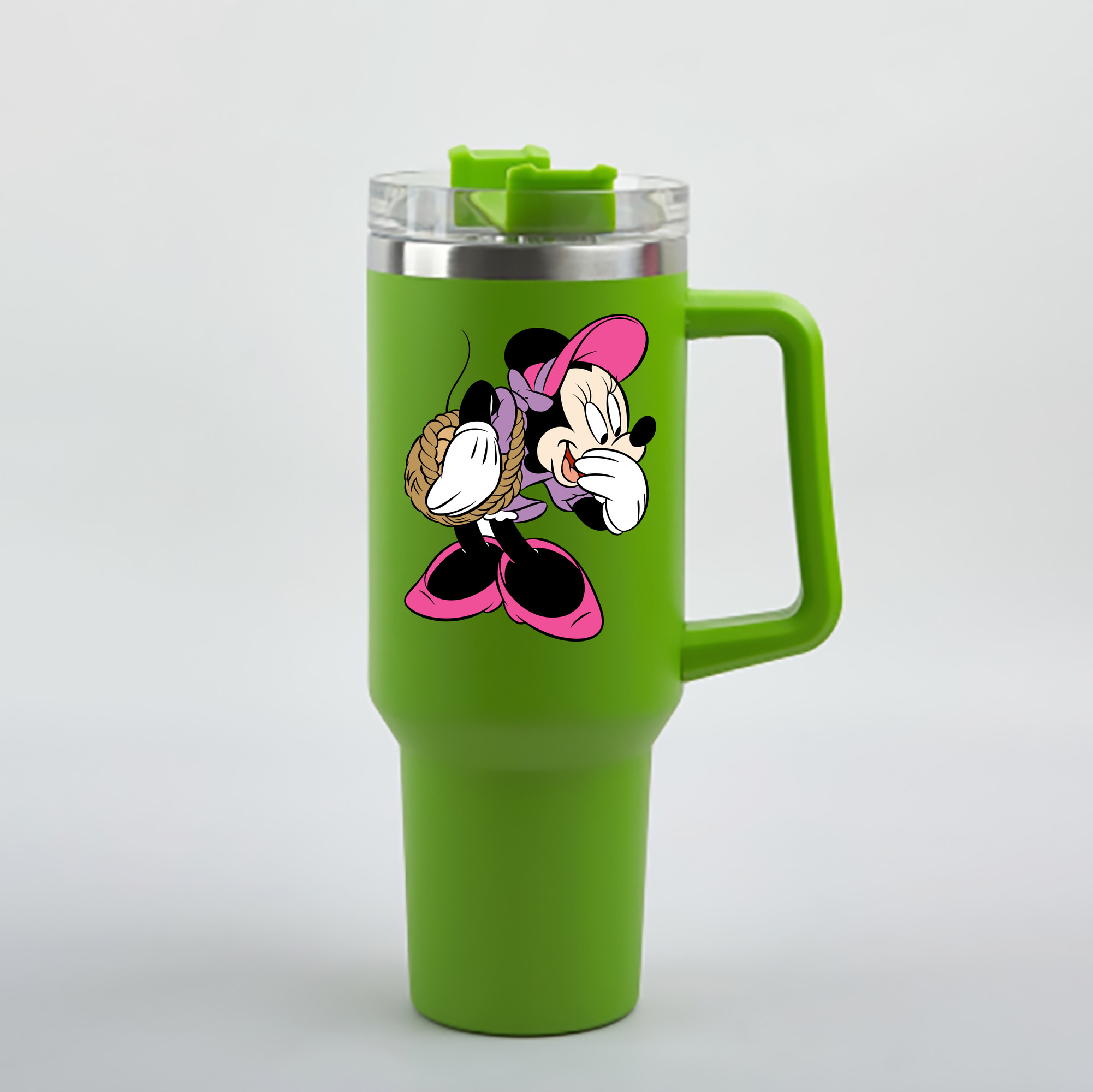 （画像用） ミッキーマウス Mickey Mouse 1200mL車用タンブラー - クリスタルステッカー（プラスチックストロー付き）